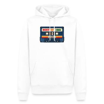 Best of 1981 – Retro Mixtape im Vintage-Look - Männer Premium Bio Hoodie - Weiß - Vorne - Nico (187cm)