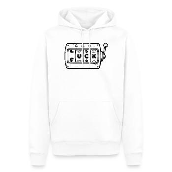 Lucky Bandit, Retro Spielautomaten Shirt, Mütze - Männer Premium Bio Hoodie - Weiß - Vorne - Nico (187cm)