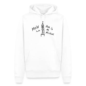 Moin Hamburg Michel Plattdeutsch - Männer Premium Bio Hoodie - Weiß - Vorne - Nico (187cm)