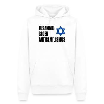 zusammen gegen antisemitism - Männer Premium Bio Hoodie - Weiß - Vorne - Nico (187cm)