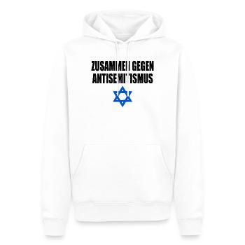 zusammen gegen antisemitism - Männer Premium Bio Hoodie - Weiß - Vorne - Nico (187cm)
