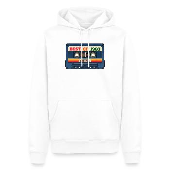 Best of 1983 – Retro Mixtape im Vintage-Look - Männer Premium Bio Hoodie - Weiß - Vorne - Nico (187cm)