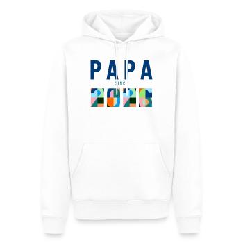 Papa depuis 2026 - Sweat à capuche Premium bio Homme - blanc - Devant - Nico (187cm)