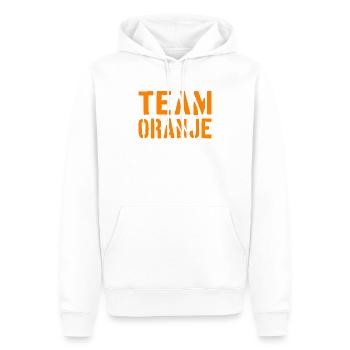 Équipe Oranje - Pays-Bas - Niederlande Pays-Bas - Sweat à capuche Premium bio Homme - blanc - Devant - Nico (187cm)