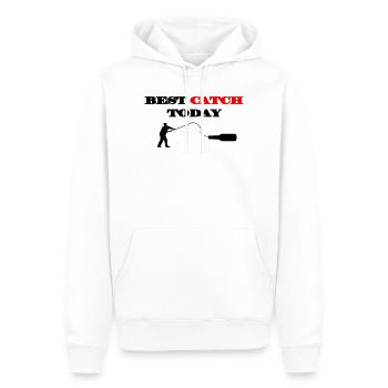 Bester Fang heute - Männer Premium Bio Hoodie - Weiß - Vorne - Nico (187cm)