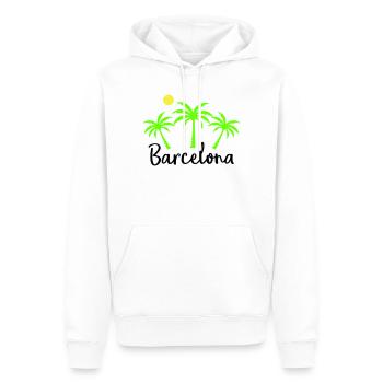 Barcelona - Männer Premium Bio Hoodie - Weiß - Vorne - Nico (187cm)