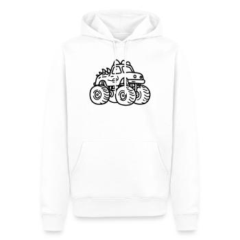 monster truck - Sweat à capuche Premium bio Homme - blanc - Devant - Nico (187cm)