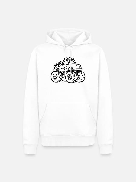 Monstertruck - Männer Premium Bio Hoodie - Weiß