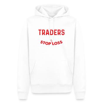 5 Traders sur 4 Move Stop Loss Humour - Sweat à capuche Premium bio Homme - blanc - Devant - Nico (187cm)