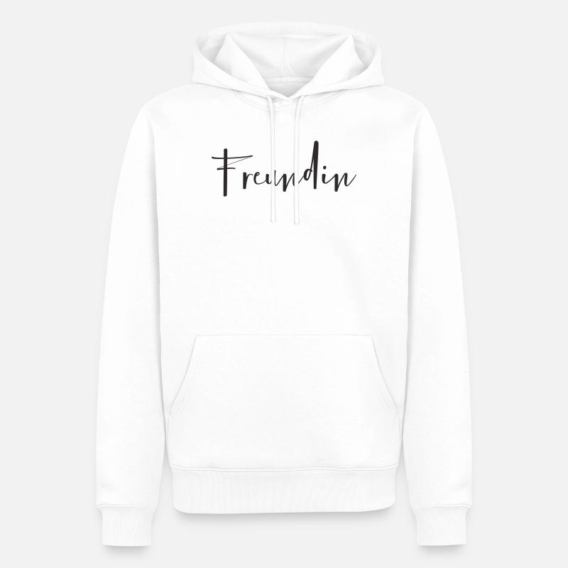 Kæreste – Kærlig tekstdesign - Herre Premium økologisk hoodie - hvid