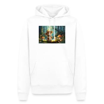 Teddy im Märchenwald  - Männer Premium Bio Hoodie - Weiß - Vorne - Nico (187cm)
