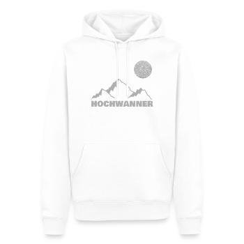 Hochwanner Bergsilhouette Mond - Männer Premium Bio Hoodie - Weiß - Vorne - Nico (187cm)