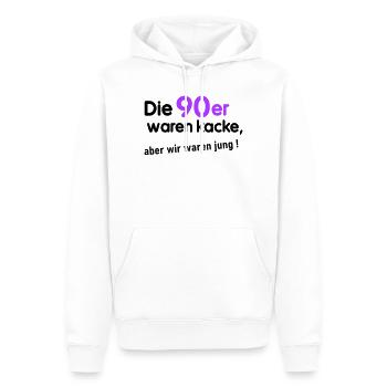90er waren kacke - Männer Premium Bio Hoodie - Weiß - Vorne - Nico (187cm)
