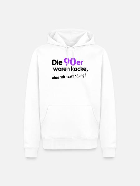 90er waren kacke - Männer Premium Bio Hoodie - Weiß