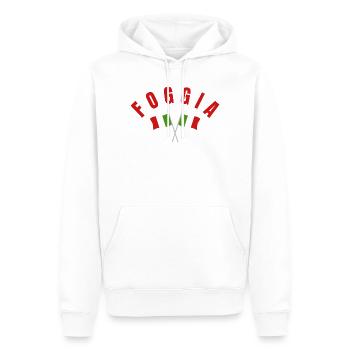 Foggia Crossed Flags Emblem - Men’s Premium Organic Hoodie - white - Front - Nico (187cm)
