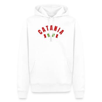 Catania Italienische Flaggen - Männer Premium Bio Hoodie - Weiß - Vorne - Nico (187cm)