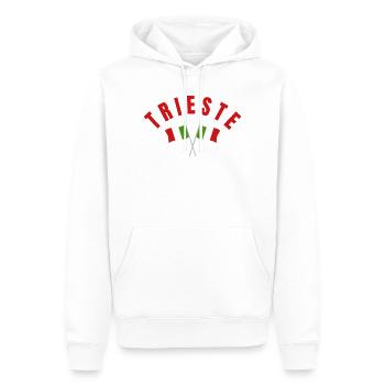 Emblème des drapeaux italiens de Trieste - Sweat à capuche Premium bio Homme - blanc - Devant - Nico (187cm)