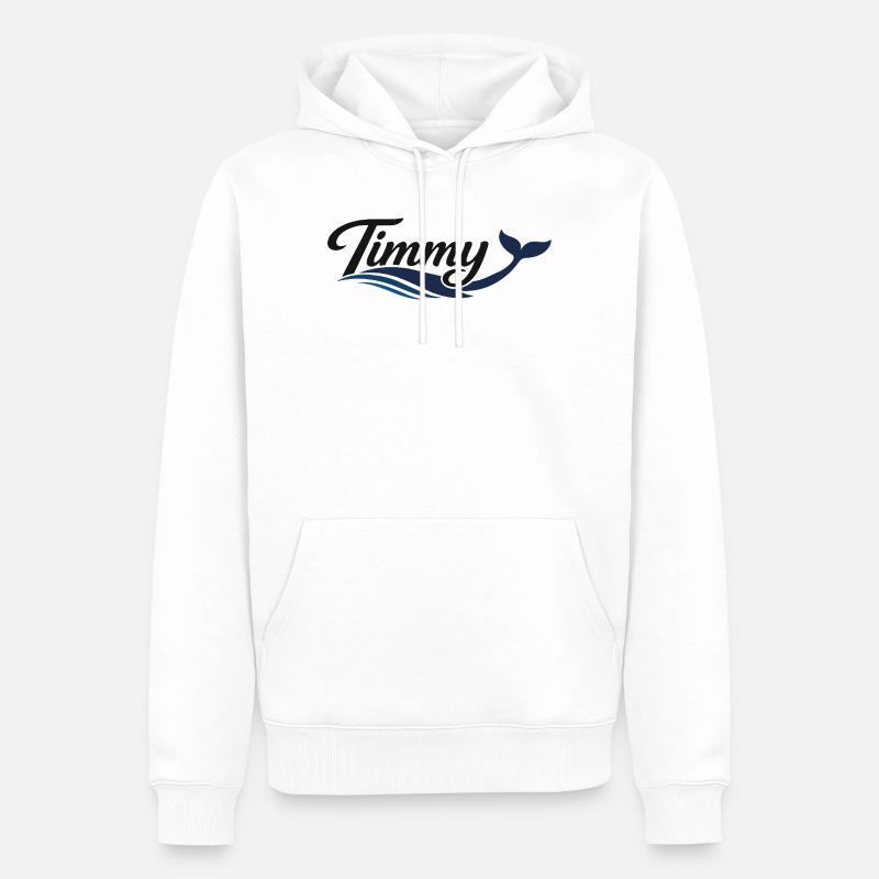 Timmy Wal Ondes typographiques - Sweat à capuche Premium bio Homme - blanc