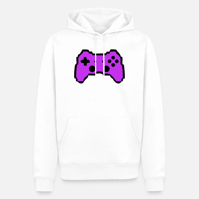 Retro Gamepad Controller Gamer - Männer Premium Bio Hoodie - Weiß