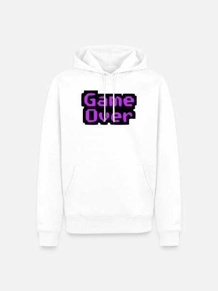  Game Over Pixel Retro - Männer Premium Bio Hoodie - Weiß