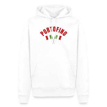 Emblème de Portofino croisant les drapeaux italiens - Sweat à capuche Premium bio Homme - blanc - Devant - Nico (187cm)