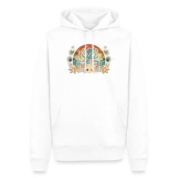 Percussionniste Tropical Octopus - Sweat à capuche Premium bio Homme - blanc - Devant - Nico (187cm)