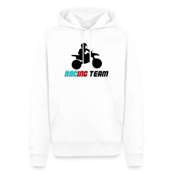 Racing Neon Typo Sprint - Männer Premium Bio Hoodie - Weiß - Vorne - Nico (187cm)