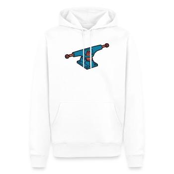 Skateboard Achse Skate Crew - Männer Premium Bio Hoodie - Weiß - Vorne - Nico (187cm)