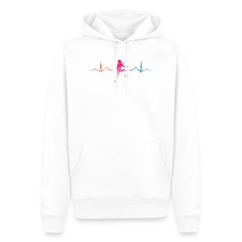 Boulderer Herzschlag Boulder Bouldern - Männer Premium Bio Hoodie - Weiß - Vorne - Nico (187cm)