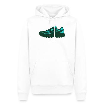Flat Icon Sporty Sneaker - Men’s Premium Organic Hoodie - white - Front - Nico (187cm)