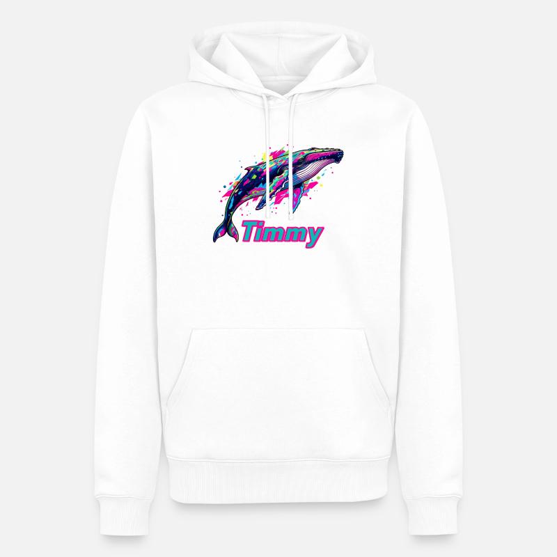 Graffiti néon de Timmy - Sweat à capuche Premium bio Homme - blanc