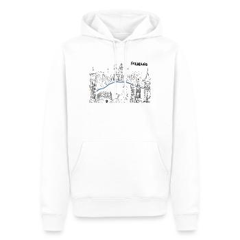 Freiburg Skyline  - Männer Premium Bio Hoodie - Weiß - Vorne - Nico (187cm)