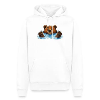 Bär badet im Wasser Lustiges Tier Motiv - Männer Premium Bio Hoodie - Weiß - Vorne - Nico (187cm)