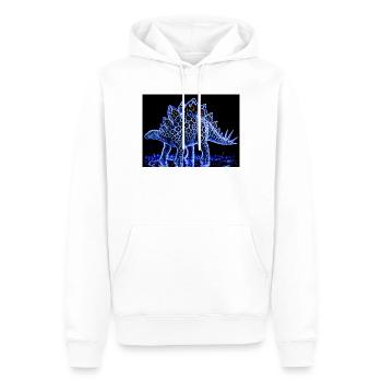Spectacle de lumière néon Stegosaurus - Sweat à capuche Premium bio Homme - blanc - Devant - Nico (187cm)