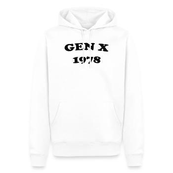 Gen X 1978 Retro Emblem - Männer Premium Bio Hoodie - Weiß - Vorne - Nico (187cm)