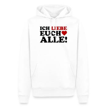 Liebe Herz Motiv - Männer Premium Bio Hoodie - Weiß - Vorne - Nico (187cm)