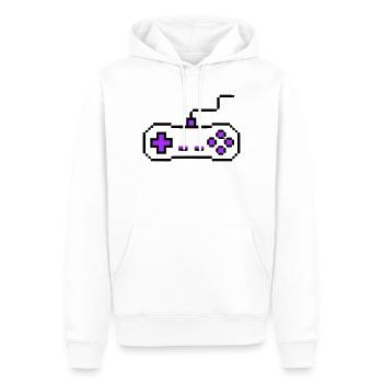 Joueur avec manette rétro - Sweat à capuche Premium bio Homme - blanc - Devant - Nico (187cm)