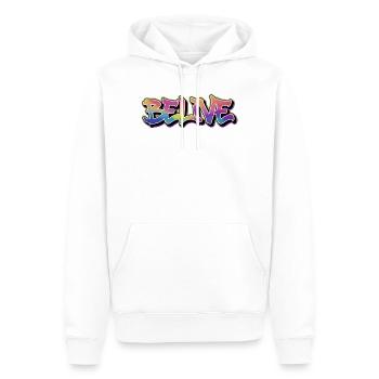 BELIVE Graffiti Rainbow - Men’s Premium Organic Hoodie - white - Front - Nico (187cm)