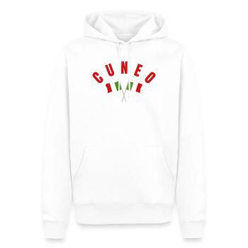 Cuneo a traversé les drapeaux italiens - Sweat à capuche Premium bio Homme - blanc - Devant - Nico (187cm)