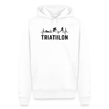 triathlete battement de coeur triathlon   - Sweat à capuche Premium bio Homme - blanc - Devant - Nico (187cm)