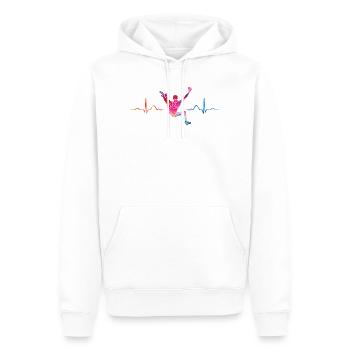 Boulderer Herzschlag Boulder Bouldern - Männer Premium Bio Hoodie - Weiß - Vorne - Nico (187cm)
