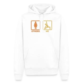 Yoga Strichmännchen - Männer Premium Bio Hoodie - Weiß - Vorne - Nico (187cm)