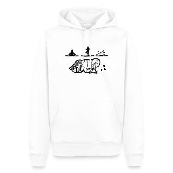 SUP-Yoga - Männer Premium Bio Hoodie - Weiß - Vorne - Nico (187cm)