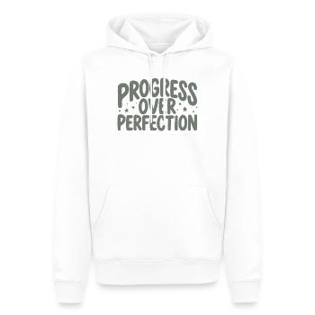 Comptage des progrès | Motivation - Sweat à capuche Premium bio Homme - blanc - Devant - Nico (187cm)