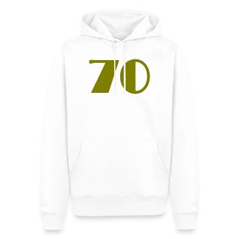 70. 70 YEARS. 70th ANNIVERSARY. 70 YEARS ANNIVERSARY. - Men’s Premium Organic Hoodie - white - Front - Nico (187cm)