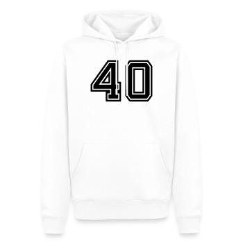 40 - Sweat à capuche Premium bio Homme - blanc - Devant - Nico (187cm)