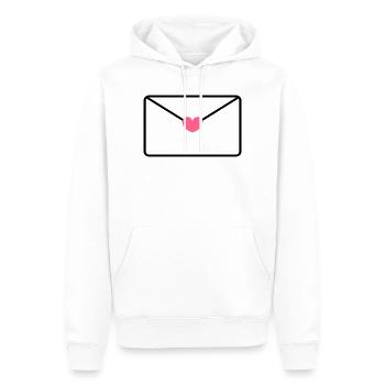 Umschlag mit Herz - Männer Premium Bio Hoodie - Weiß - Vorne - Nico (187cm)