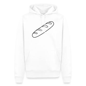 baguette - Sweat à capuche Premium bio Homme - blanc - Devant - Nico (187cm)