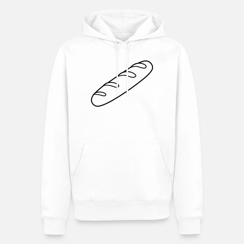 baguette - Sweat à capuche Premium bio Homme - blanc