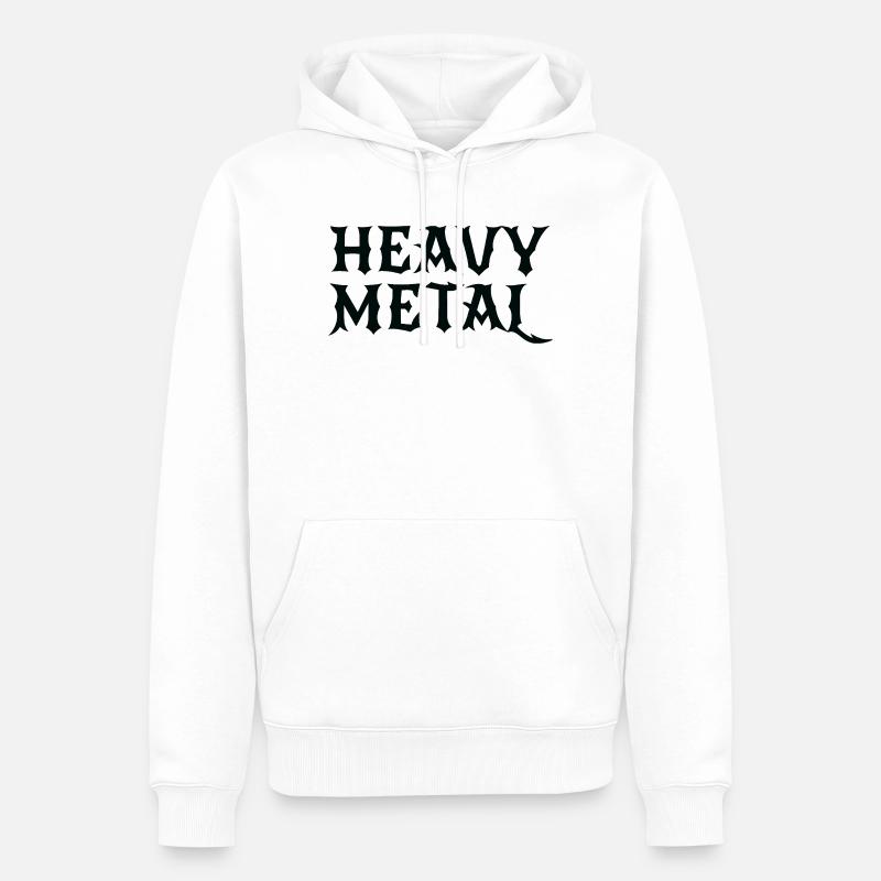 Logo Heavy Metal Gothic - Sweat à capuche Premium bio Homme - blanc